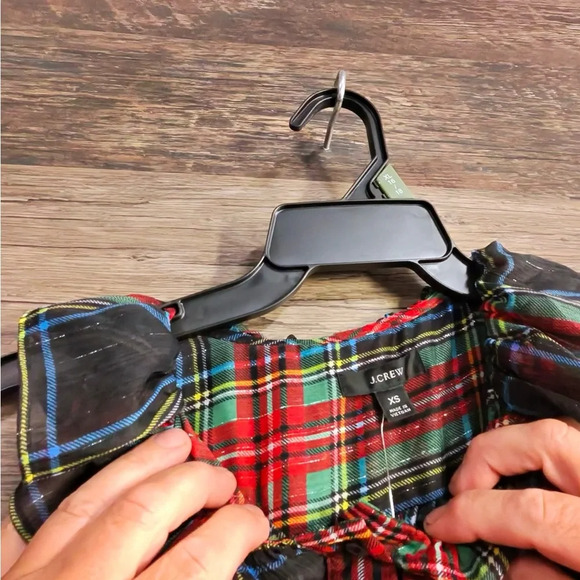 J. Crew Ruffled Red and Green Plaid Sleeveless Tank Top - Picture 10 of 11